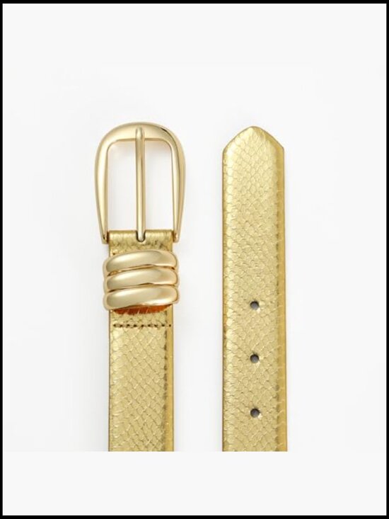 Faux Leather Belt with Gold Buckle for Evening Dresses main image 4